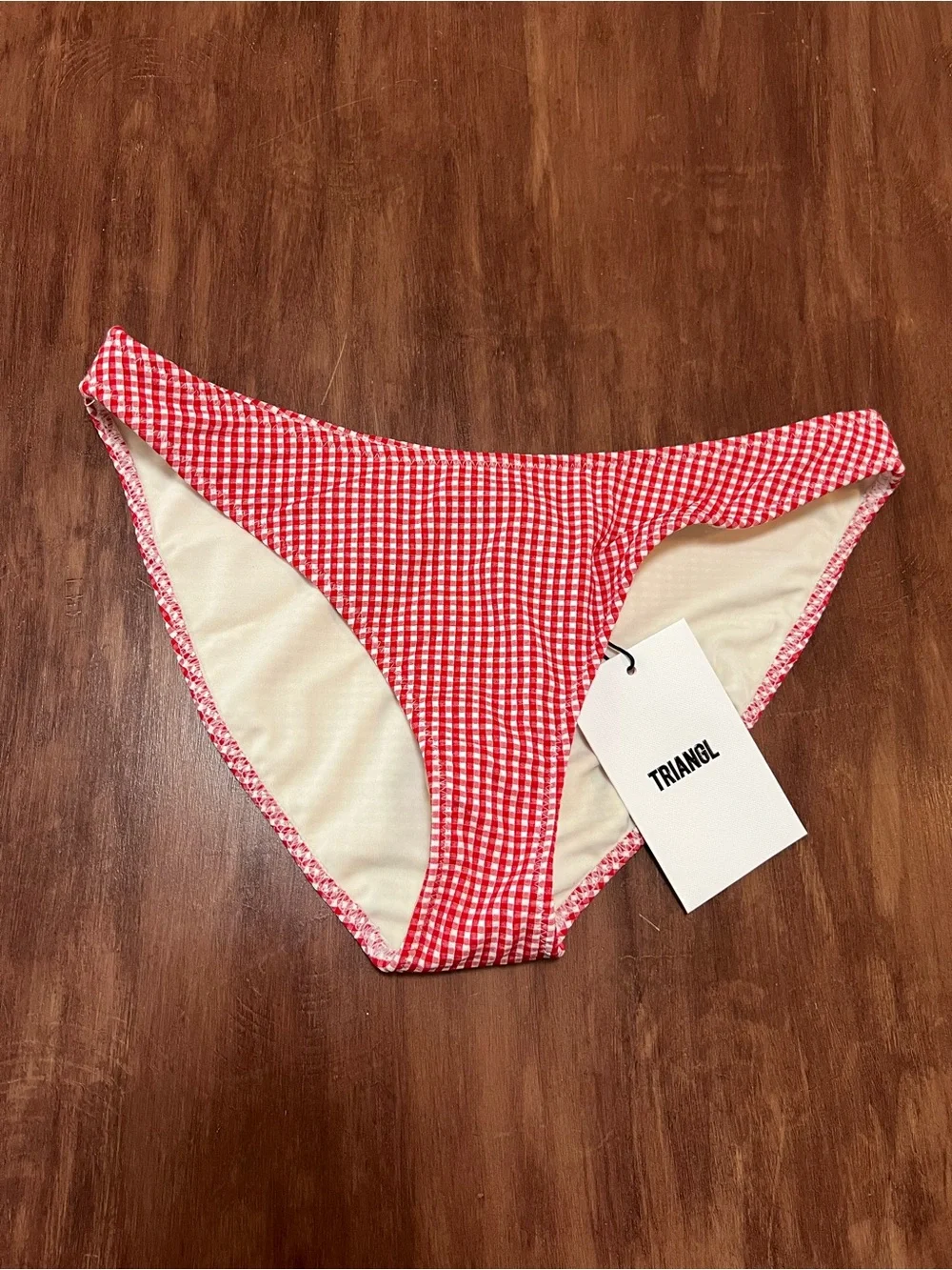 triangl swimwear Red & White Gingham Bikini Set